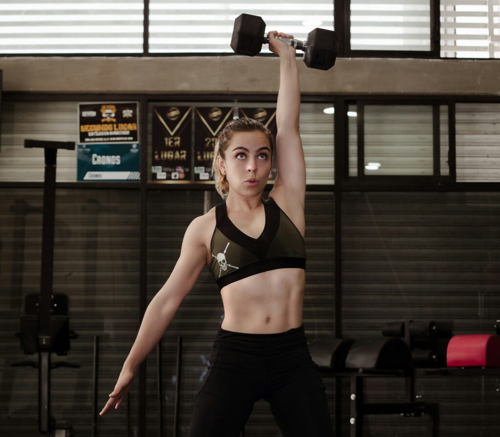 Women athlete gaining muscles and losing fat